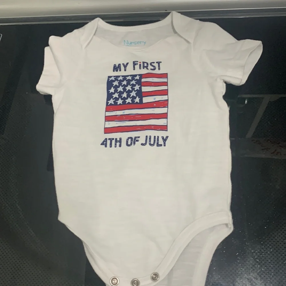 Flag my first 1st 4th of July onesie boy girl unisex 3-6 months patriotic